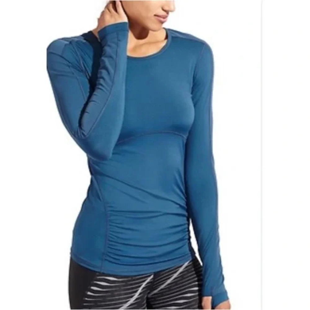 Athleta Sculptek Stealth Womens Top Size M Long Sleeve Athletic GYM Athletic